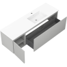 Mexen Orio meuble de salle de bains 160 cm avec lavabo Otis droit, 1S, 1D, gris mat/blanc mat - 91A13-16047-3-BBFF62-W18P01