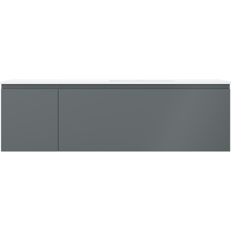 Mexen Orio meuble de salle de bain 160 cm avec lavabo Otis droit, 1S, 1D, graphite mat/blanc mat - 91A13-16047-3-BBFF66-W18P01