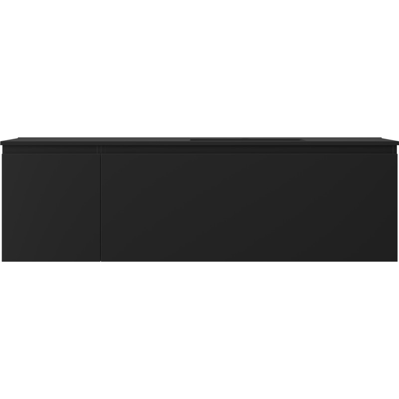 Mexen Orio meuble de salle de bains 160 cm avec lavabo Otis droit, 1T, 1P, noir mat - 91A13-16047-3-BBFF71-W18P71