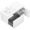 Mexen Rivel armoire de salle de bain 90 cm avec lavabo Otis gauche, 1S, 1D, rainuré, blanc mat - 91A23-09047-3-BBFF01-W18L01