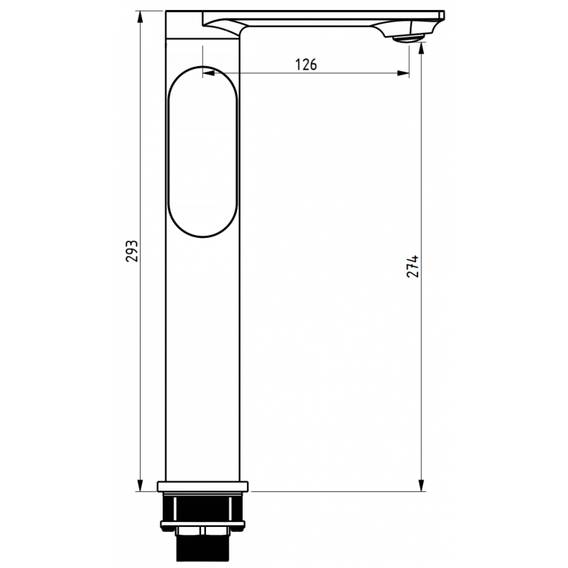 Mexen Milo robinet de lavabo haut avec poignée latérale, noir - 71315-70