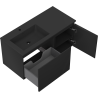 Mexen Rivel meuble de salle de bain 100 cm avec lavabo Otis gauche, 1S, 1D, rainuré, noir mat - 91A23-10047-3-BBFF71-W18L71