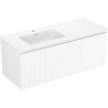 Mexen Rivel armoire de salle de bain 120 cm avec lavabo Otis gauche, 1S, 1D, rainurée, blanc mat - 91A23-12047-3-BBFF01-W18L01