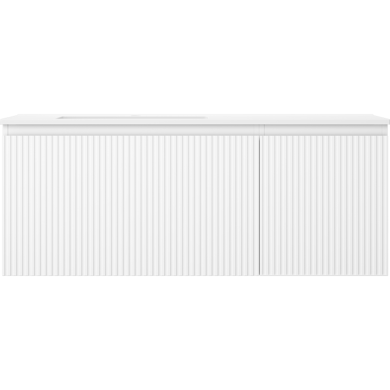 Mexen Rivel armoire de salle de bain 120 cm avec lavabo Otis gauche, 1S, 1D, rainurée, blanc mat - 91A23-12047-3-BBFF01-W18L01