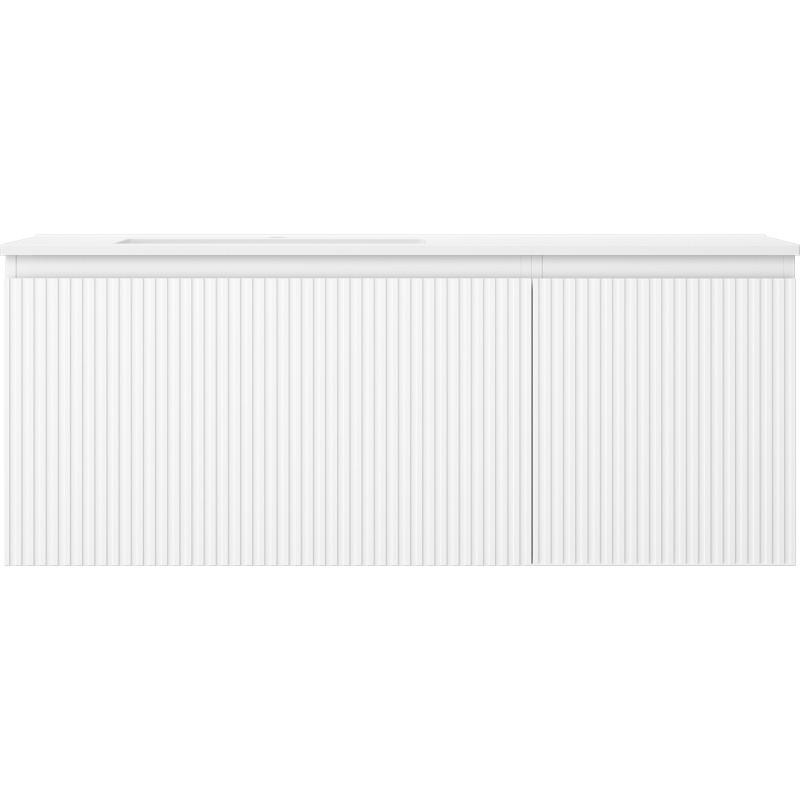 Mexen Rivel armoire de salle de bain 120 cm avec lavabo Otis gauche, 1T, 1P, rainurée, blanc mat - 91A23-12047-3-BBFF01-W18L01