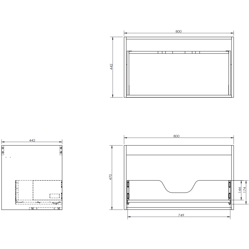 Mexen Rivel meuble de salle de bain 120 cm avec lavabo Otis gauche, 1S, 1D, rainuré, graphite mat/blanc mat