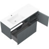 Mexen Rivel meuble de salle de bain 120 cm avec lavabo Otis gauche, 1S, 1D, rainuré, graphite mat/blanc mat