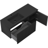 Mexen Rivel meuble de salle de bain 120 cm avec lavabo Otis gauche, 1S, 1D, rainuré, noir mat - 91A23-12047-3-BBFF71-W18L71