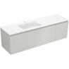 Mexen Rivel meuble de salle de bain 160 cm avec lavabo Otis gauche, 1T, 1P, rainuré, gris mat/blanc mat