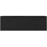 Mexen Rivel armoire de salle de bain 160 cm avec lavabo Otis gauche, 1S, 1D, rainurée, noir mat - 91A23-16047-3-BBFF71-W18L71