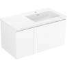 Mexen Rivel meuble de salle de bain 90 cm avec lavabo Otis droite, 1S, 1D, rainuré, blanc mat - 91A23-09047-3-BBFF01-W18P01