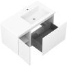 Mexen Rivel meuble de salle de bain 90 cm avec lavabo Otis droite, 1S, 1D, rainuré, blanc mat - 91A23-09047-3-BBFF01-W18P01