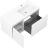 Mexen Rivel armoire de salle de bain 100 cm avec lavabo Otis à droite, 1S, 1D, rainurée, blanc mat