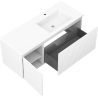 Mexen Rivel meuble de salle de bain 120 cm avec lavabo Otis droit, 1S, 1D, rainuré, blanc mat - 91A23-12047-3-BBFF01-W18P01
