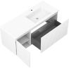 Mexen Rivel meuble de salle de bain 120 cm avec lavabo Otis droit, 1T, 1P, rainuré, blanc mat - 91A23-12047-3-BBFF01-W18P01