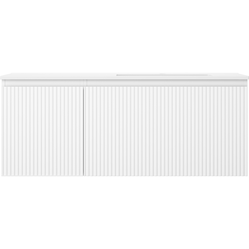 Mexen Rivel meuble de salle de bain 120 cm avec lavabo Otis droit, 1S, 1D, rainuré, blanc mat - 91A23-12047-3-BBFF01-W18P01