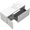 Mexen Rivel meuble de salle de bain 120 cm avec lavabo Otis à droite, 1T, 1P, rainuré, gris mat/blanc mat