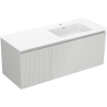 Mexen Rivel meuble de salle de bain 120 cm avec lavabo Otis à droite, 1T, 1P, rainuré, gris mat/blanc mat