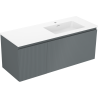 Mexen Rivel armoire de salle de bain 120 cm avec lavabo Otis à droite, 1S, 1D, rainuré, graphite/blanc mat