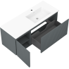 Mexen Rivel armoire de salle de bain 120 cm avec lavabo Otis à droite, 1S, 1D, rainuré, graphite/blanc mat