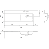 Mexen Rivel meuble de salle de bain 120 cm avec lavabo Otis à droite, 1S, 1D, rainuré, noir mat - 91A23-12047-3-BBFF71-W18P71