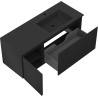Mexen Rivel meuble de salle de bain 120 cm avec lavabo Otis à droite, 1S, 1D, rainuré, noir mat - 91A23-12047-3-BBFF71-W18P71