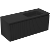 Mexen Rivel meuble de salle de bain 120 cm avec lavabo Otis à droite, 1S, 1D, rainuré, noir mat - 91A23-12047-3-BBFF71-W18P71