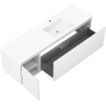 Mexen Rivel armoire de salle de bains 160 cm avec lavabo Otis droit, 1S, 1D, rainurée, blanc mat - 91A23-16047-3-BBFF01-W18P01
