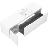 Mexen Rivel meuble de salle de bains 160 cm avec lavabo Otis à droite, 1S, 1D, rainuré, blanc mat - 91A23-16047-3-BBFF01-W18P01