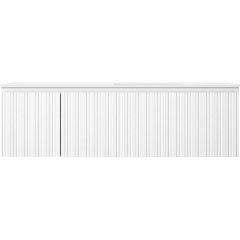 Mexen Rivel armoire de salle de bains 160 cm avec lavabo Otis droit, 1S, 1D, rainurée, blanc mat - 91A23-16047-3-BBFF01-W18P01