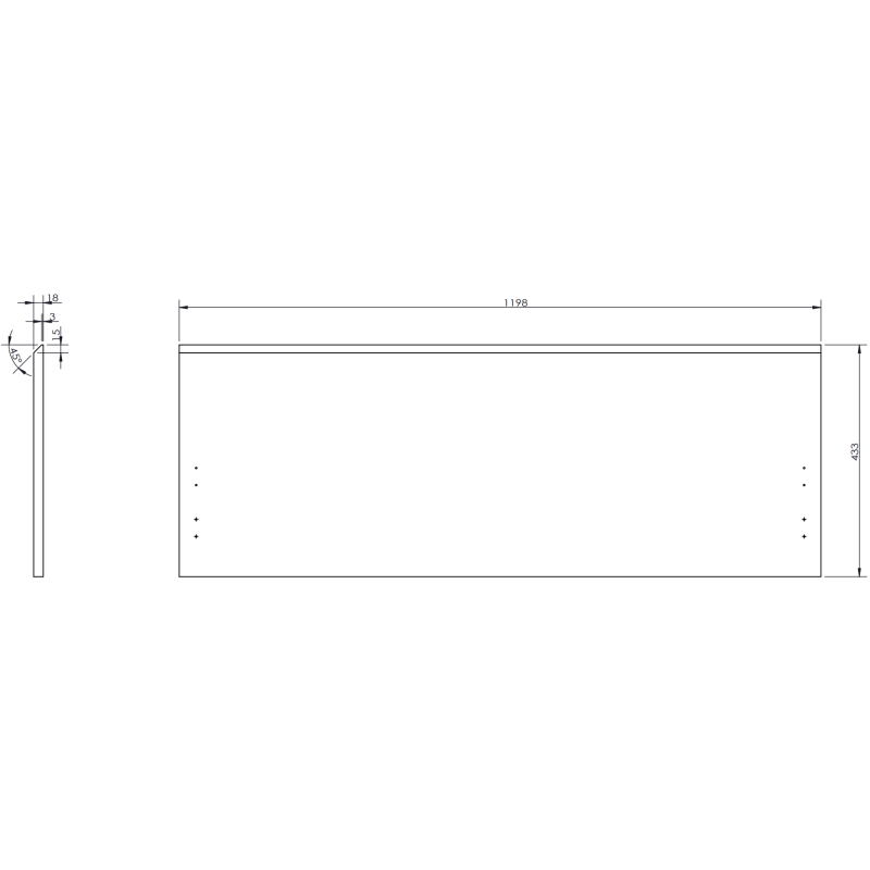 Mexen Rivel meuble de salle de bains 160 cm avec lavabo Otis à droite, 1S, 1D, rainuré, blanc mat - 91A23-16047-3-BBFF01-W18P01