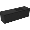 Mexen Rivel meuble de salle de bains 160 cm avec lavabo Otis à droite, 1S, 1D, rainuré, noir mat - 91A23-16047-3-BBFF71-W18P71