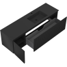 Mexen Rivel meuble de salle de bains 160 cm avec lavabo Otis à droite, 1S, 1D, rainuré, noir mat - 91A23-16047-3-BBFF71-W18P71