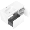 Mexen Orio armoire de salle de bain 90 cm avec lavabo Vela gauche, 1S, 1D, blanc brillant - 91A13-09047-3-BBFF00-W23L00