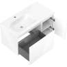 Mexen Orio meuble de salle de bains 90 cm avec lavabo Vela gauche, 1S, 1D, blanc brillant - 91A13-09047-3-BBFF00-W23L00