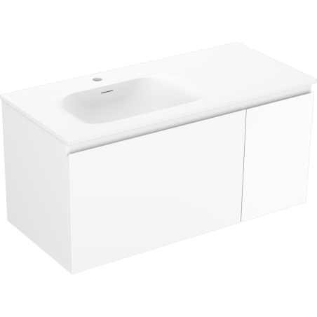 Mexen Orio armoire de salle de bain 90 cm avec lavabo Vela à gauche, 1S, 1D, blanc mat - 91A13-09047-3-BBFF01-W23L01