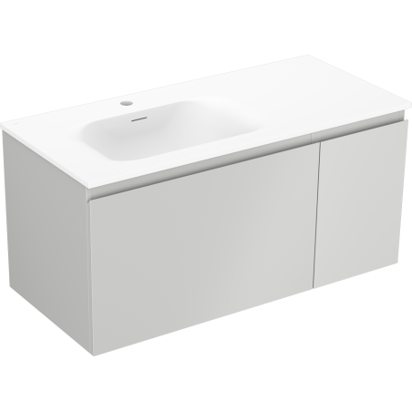 Mexen Orio meuble de salle de bain 90 cm avec lavabo Vela gauche, 1T, 1P, gris mat/blanc mat - 91A13-09047-3-BBFF62-W23L01