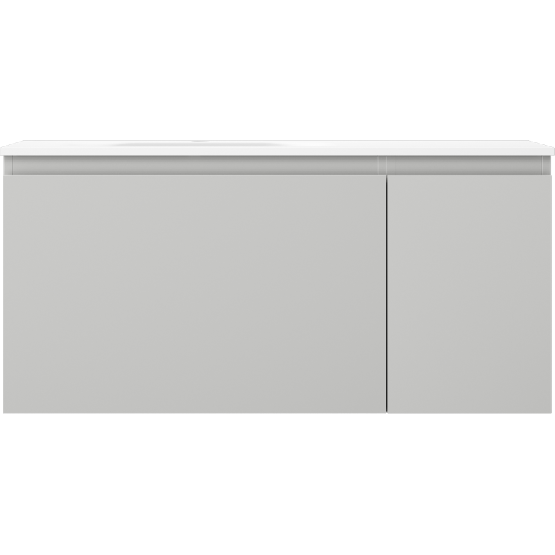 Mexen Orio meuble de salle de bain 90 cm avec lavabo Vela gauche, 1T, 1P, gris mat/blanc mat - 91A13-09047-3-BBFF62-W23L01