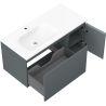 Mexen Orio meuble de salle de bains 90 cm avec lavabo Vela gauche, 1S, 1D, graphite mat/blanc mat - 91A13-09047-3-BBFF66-W23L01