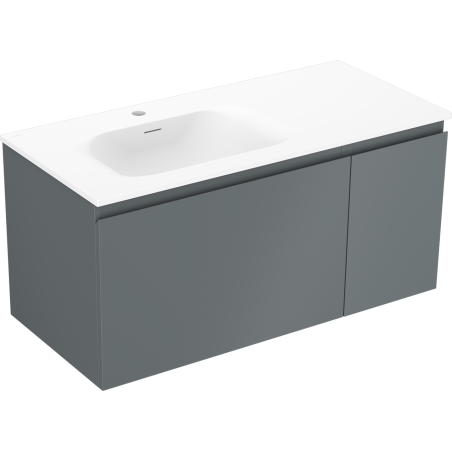 Mexen Orio meuble de salle de bains 90 cm avec lavabo Vela gauche, 1S, 1D, graphite mat/blanc mat - 91A13-09047-3-BBFF66-W23L01