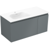Mexen Orio meuble de salle de bains 90 cm avec lavabo Vela gauche, 1S, 1D, graphite mat/blanc mat - 91A13-09047-3-BBFF66-W23L01