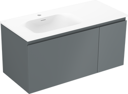 Mexen Orio armoire de salle de bain 90 cm avec lavabo Vela gauche, 1S, 1D, graphite mat/blanc mat - 91A13-09047-3-BBFF66-W23L01