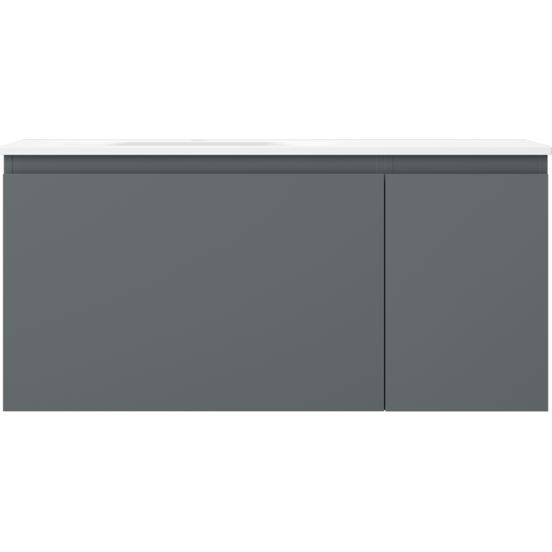 Mexen Orio meuble de salle de bains 90 cm avec lavabo Vela gauche, 1S, 1D, graphite mat/blanc mat - 91A13-09047-3-BBFF66-W23L01