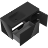 Mexen Orio meuble de salle de bain 90 cm avec lavabo Vela gauche, 1S, 1D, noir brillant/noir mat - 91A13-09047-3-BBFF70-W23L71