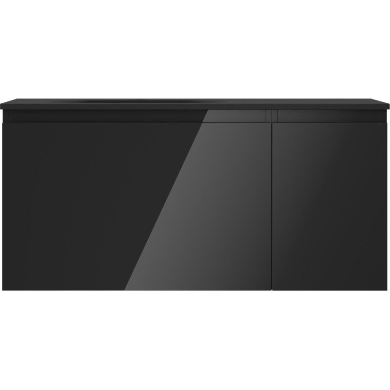 Mexen Orio armoire de salle de bain 90 cm avec lavabo Vela à gauche, 1T, 1P, noir brillant/noir mat