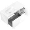 Mexen Orio meuble de salle de bains 100 cm avec lavabo Vela à gauche, 1S, 1D, blanc brillant - 91A13-10047-3-BBFF00-W23L00