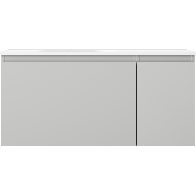 Mexen Orio meuble de salle de bain 100 cm avec lavabo Vela gauche, 1T, 1P, gris mat/blanc mat - 91A13-10047-3-BBFF62-W23L01
