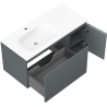 Mexen Orio meuble de salle de bain 100 cm avec lavabo Vela gauche, 1S, 1D, graphite mat/blanc mat - 91A13-10047-3-BBFF66-W23L01