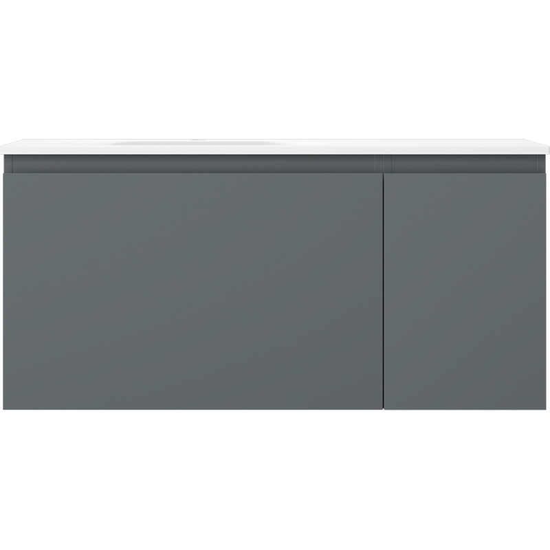 Mexen Orio armoire de salle de bain 100 cm avec lavabo Vela gauche, 1S, 1D, graphite mat/blanc mat - 91A13-10047-3-BBFF66-W23L01