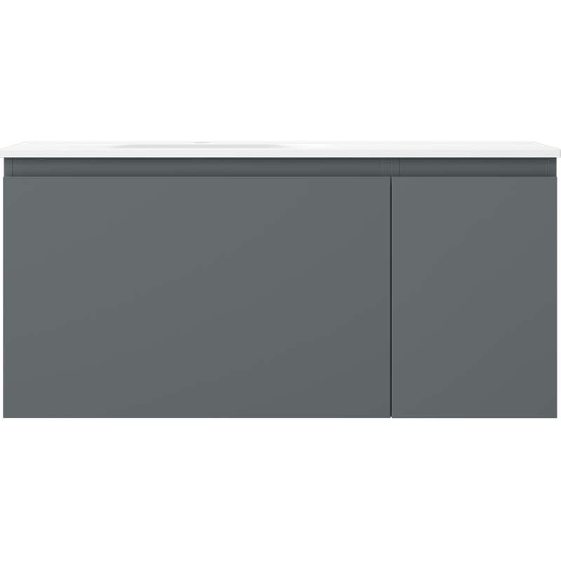 Mexen Orio meuble de salle de bain 100 cm avec lavabo Vela gauche, 1S, 1D, graphite mat/blanc mat - 91A13-10047-3-BBFF66-W23L01